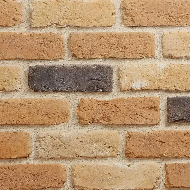 Authentic Brick Ambar kültür tuğlası duvar dokusu, yakın plan