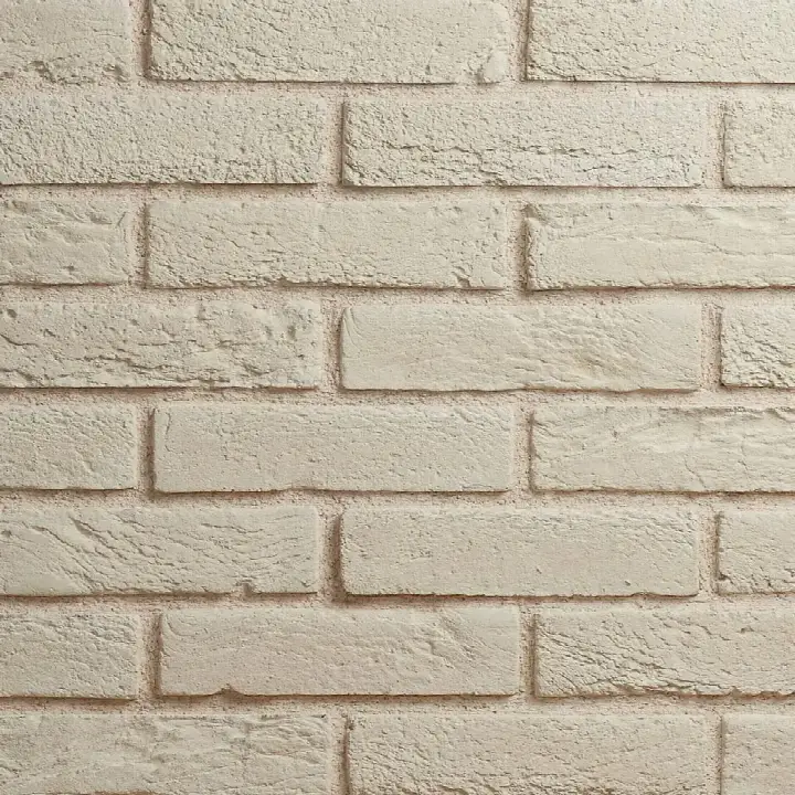 Thin Brick Blanco kültür tuğlası duvar dokusu, yakın plan